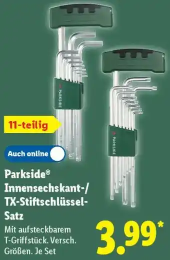 Lidl Parkside Innensechskant-/ TX-Stiftschlüssel Satz Angebot