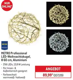 METRO METRO Professional LED-Weihnachtskugel, 60 cm, Aluminium Angebot
