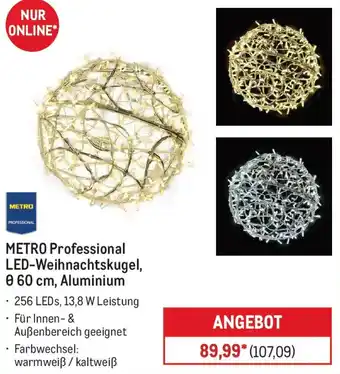 METRO METRO Professional LED-Weihnachtskugel, 60 cm, Aluminium Angebot