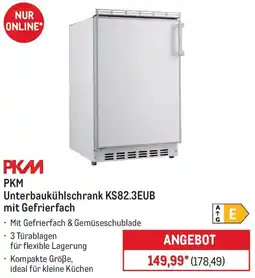 METRO PKM Unterbaukühlschrank KS82.3EUB mit Gefrierfach Angebot
