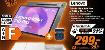 Expert Lenovo Tablet Idea Tab Pro + Stift + Moto Buds Angebot