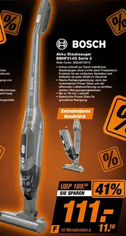 Expert BOSCH Akku Staubsauger BBHF214G Serie 2 Angebot