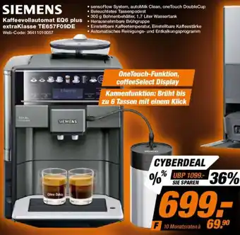 Expert SIEMENS Kaffeevollautomat EQ6 plus extraklasse TE657F09DE Angebot