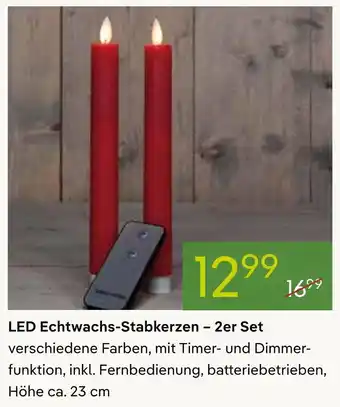 Pflanzen Kölle Led echtwachs-stabkerzen – 2er set Angebot