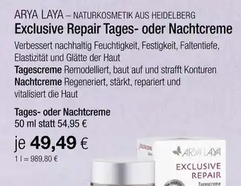 Vitalia Arya laya exclusive repair tages- oder nachtcreme Angebot