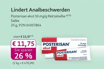 Mea Posterisan posterisan akut 50 mg/g rektalsalbe Angebot