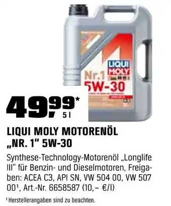 OBI Liqui moly motorenöl nr. 1 5w-30 Angebot
