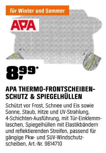 OBI Apa thermo-frontscheibenschutz & spiegelhüllen Angebot