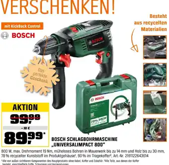 OBI Bosch schlagbohrmaschine universalimpact 800 Angebot