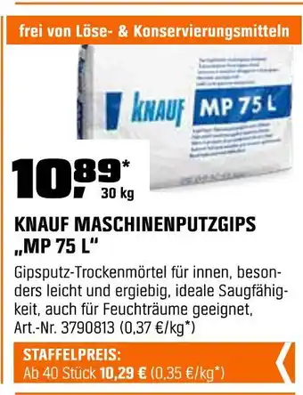 OBI Knauf maschinenputzgips mp 75 l Angebot