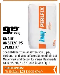 OBI Knauf ansetzgips perlfix Angebot