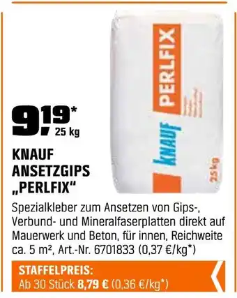 OBI Knauf ansetzgips perlfix Angebot