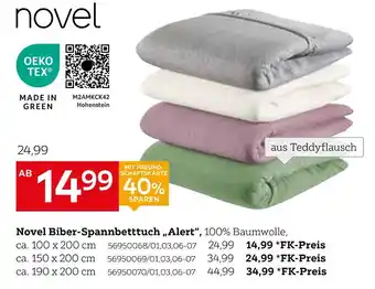 Novel biber-spannbetttuch „alert“