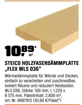 OBI Steico holzfaserdämmplatte flex wls 036 Angebot