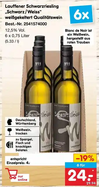 Netto Marken-Discount Lauffener schwarzriesling schwarz/weiss Angebot