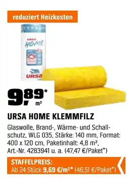 OBI Ursa home klemmfilz Angebot