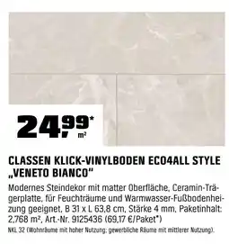 OBI Classen klick-vinylboden eco4all style veneto bianco Angebot