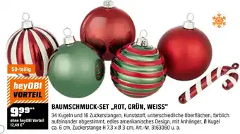OBI Baumschmuck-set „rot, grün, weiss“ Angebot