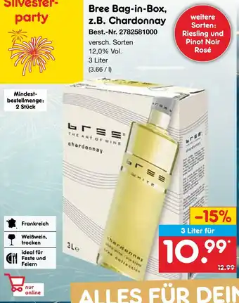 Netto Marken-Discount Bree chardonnay bag-in-box Angebot