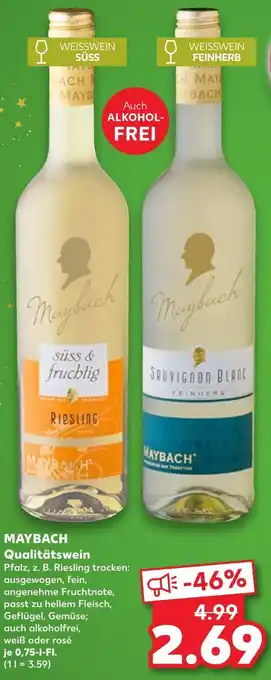 Kaufland Maybach süß & fruchtig riesling Angebot