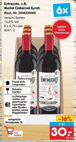Netto Marken-Discount Entrecote merlot cabernet syrah Angebot