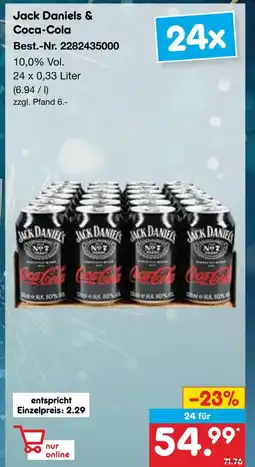 Netto Marken-Discount Jack daniels & coca-cola jack daniels & coca-cola Angebot