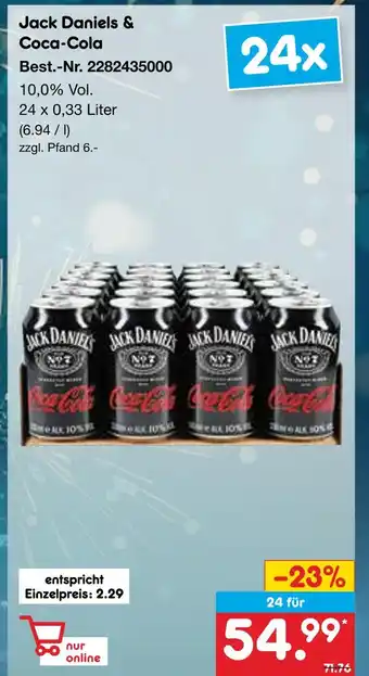 Netto Marken-Discount Jack daniels & coca-cola jack daniels & coca-cola Angebot