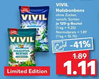 Kaufland Vivil halsbonbons ohne zucker Angebot