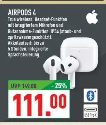 Marktkauf Apple airpods 4 Angebot