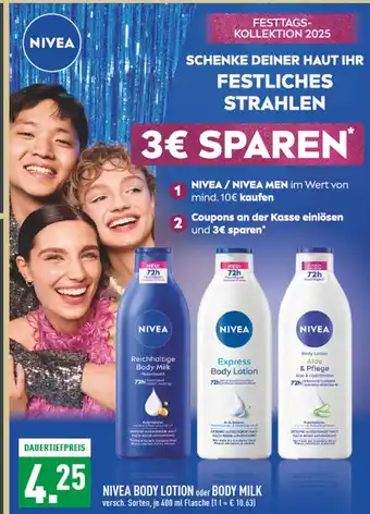 Marktkauf Nivea reichhaltige body milk Angebot