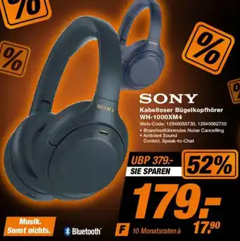 Expert SONY Kabelloser Bügelkopfhörer WH-1000XM4 Angebot
