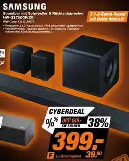 Expert SAMSUNG Soundbar mit Subwoofer & Rücklautsprecher HW-QS760GF/ZG Angebot