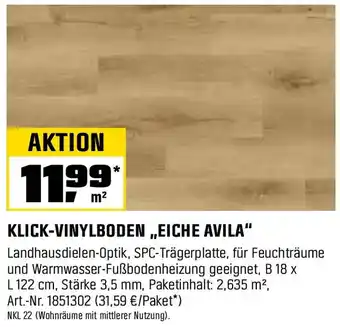 OBI Klick-vinylboden ,,eiche avila" Angebot