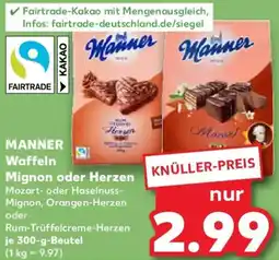 Kaufland MANNER Waffeln Mignon oder Herzen Angebot