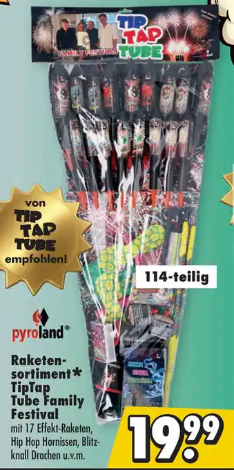 Mäc Geiz Pyroland Raketensortiment TipTap Tube Family Festival Angebot