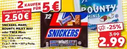 Kaufland SNICKERS, MARS, BOUNTY, MILKY WAY oder TWIX Minis Angebot