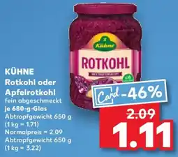 Kaufland KÜHNE Rotkohl oder Apfelrotkohl Angebot