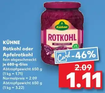 Kaufland KÜHNE Rotkohl oder Apfelrotkohl Angebot