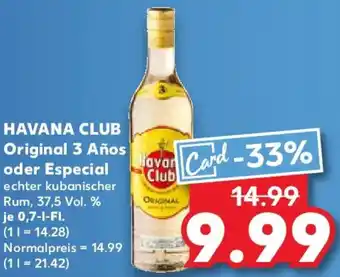 Kaufland HAVANA CLUB Original 3 Años oder Especial Angebot