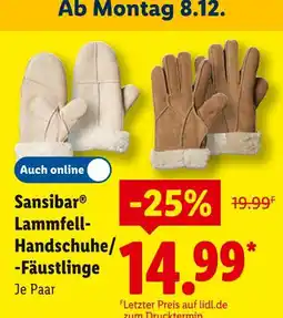 Lidl Sansibar lammfell-handschuhe/-fäustlinge Angebot
