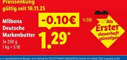 Lidl Milbona deutsche markenbutter Angebot