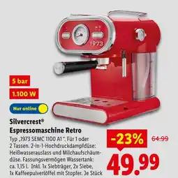 Lidl Silvercrest espressomaschine retro Angebot