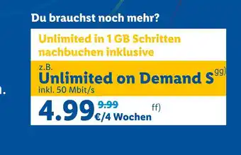 Lidl Unlimited on demand s Angebot