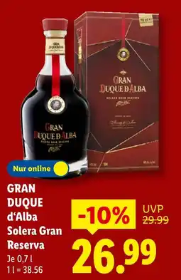 Lidl Gran duque d'alba solera gran reserva Angebot