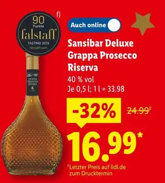 Lidl Sansibar deluxe grappa prosecco riserva Angebot