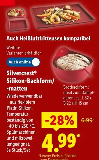 Lidl Silvercrest silikon-backform/-matten Angebot