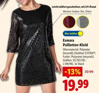 Lidl Esmara pailletten-kleid Angebot