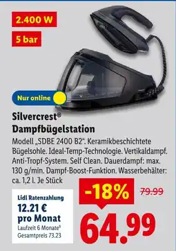 Lidl Silvercrest dampfbügelstation modell „sdbe 2400 b2“ Angebot