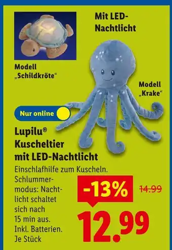 Lidl Lupilu kuscheltier mit led-nachtlicht modell 'schildkröte' Angebot
