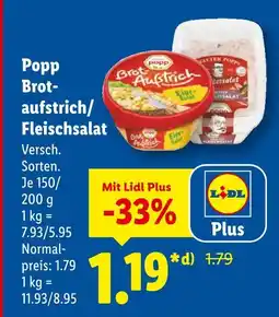 Lidl Popp brotaufstrich Angebot